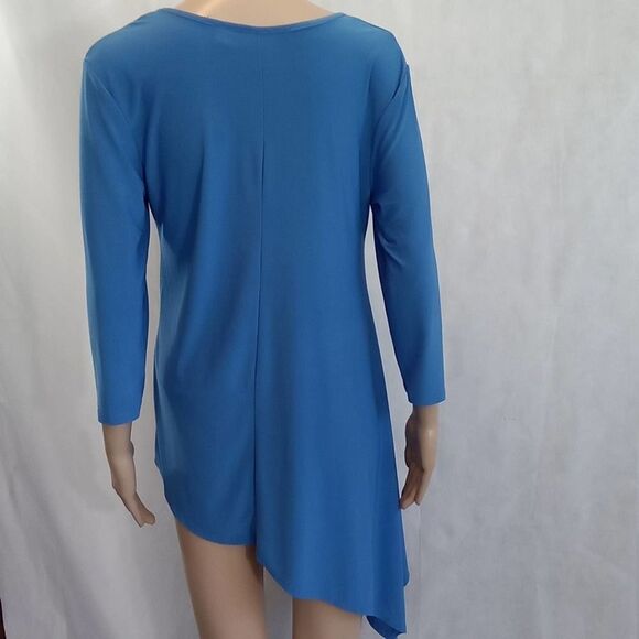 Cato Women Tops S Blue Round Neck 3/4 Sleeve - Picture 3 of 7